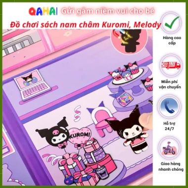 Sách nam châm Kuromi - Đồ chơi thủ công dễ thương cho bé gái, giảm giá 18.974₫