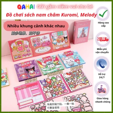 Sách nam châm Kuromi - Đồ chơi thủ công dễ thương cho bé gái, giảm giá 18.974₫