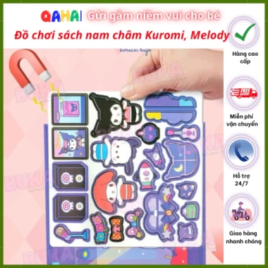 Sách nam châm Kuromi - Đồ chơi thủ công dễ thương cho bé gái, giảm giá 18.974₫