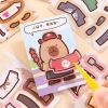 Sách Nhãn Dán Capybara NAMSHEVA - Thay Đổi Quần Áo 25P Sáng Tạo, Giảm Căng Thẳng, Nhiều Màu, Trò Chơi Cho Trẻ 6+ 7