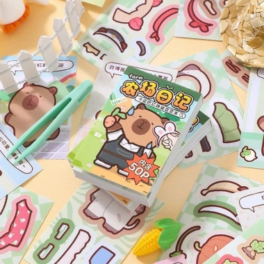 Sách Nhãn Dán Capybara NAMSHEVA - Thay Đổi Quần Áo 25P Sáng Tạo, Giảm Căng Thẳng, Nhiều Màu, Trò Chơi Cho Trẻ 6+ 9 Sách Nhãn Dán Capybara NAMSHEVA - Thay Đổi Quần Áo 25P Sáng Tạo, Giảm Căng Thẳng, Nhiều Màu, Trò Chơi Cho Trẻ 6+ 9