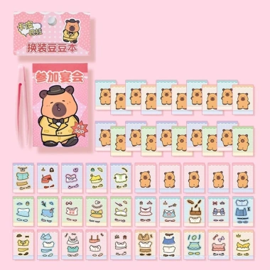 Sách Nhãn Dán Capybara NAMSHEVA - Thay Đổi Quần Áo 25P Sáng Tạo, Giảm Căng Thẳng, Nhiều Màu, Trò Chơi Cho Trẻ 6+ 10 Sách Nhãn Dán Capybara NAMSHEVA - Thay Đổi Quần Áo 25P Sáng Tạo, Giảm Căng Thẳng, Nhiều Màu, Trò Chơi Cho Trẻ 6+ 10