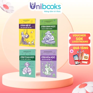 Sách STEM Toán - Hóa - Sinh - Vật lý cho học sinh: Phát triển tư duy logic, khám phá khoa học, giảm giá 17%