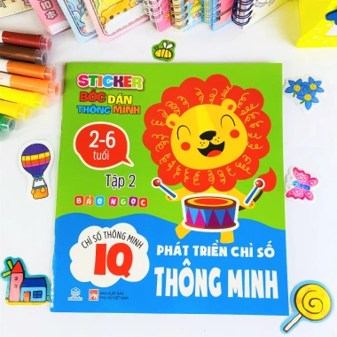 Sách Sticker Bóc Dán IQ CQ Phát triển Chỉ Số Thông Minh 2-6 tuổi Ndbooks 80.000 VND 6