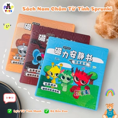 Sách Sticker Nam Châm Sprunki Đa Chủ Đề, Gập Gọn, Dùng Lại Nhiều Lần Cho Bé 30.000₫