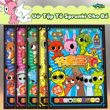 Sách Tập Tô Màu Sprunki Cho Bé – Phát Triển Tư Duy, Sáng Tạo, Kỹ Năng Cầm Bút, Giá 30.000₫