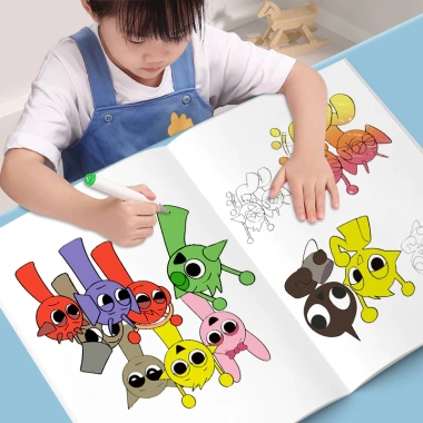 Sách Tập Tô Màu Sprunki Cho Bé – Phát Triển Tư Duy, Sáng Tạo, Kỹ Năng Cầm Bút, Giá 30.000₫