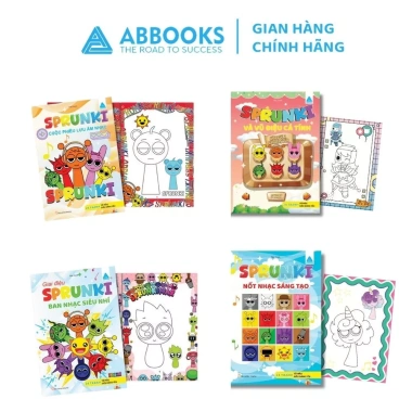 Sách Tô Màu Bé SPRUNKI - Bộ 4 Cuốn ABBOOKS, Nhiều Chủ Đề Ngộ Nghĩnh, 17.000 VNĐ