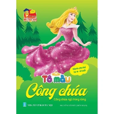 Sách tô màu công chúa 6 cuốn cho bé 2-6 tuổi - kèm sáp 12 màu, giảm giá 35.000₫ 9