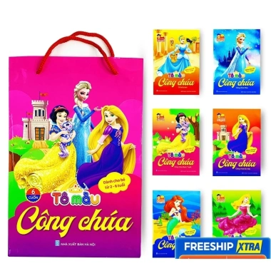 Sách Tô Màu Công Chúa Cho Bé 2-6 Tuổi – Túi 6 Cuốn Giá Chỉ 20.000 VNĐ