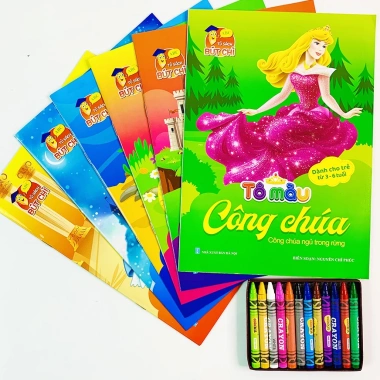 Sách Tô Màu Công Chúa cho Bé 2-6 tuổi - Túi 6 Cuốn, Giá chỉ 20.000 VND 2
