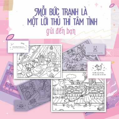 Sách Tô Màu Góc Nhỏ Có Nắng - 30 Chủ Đề cho Người Lớn & Trẻ Em, Thư Giãn