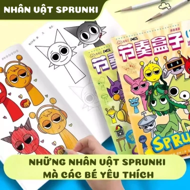 Sách Tô Màu Incredibox Sprunki – Vẽ Simon, Raddy, Wenda, Giá 30.000 VNĐ