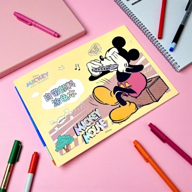 Sách Tô Màu Mickey Disney Chính Hãng - Giấy Dày, Nét In Đẹp, Kèm Bảng Màu Khô