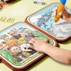 Sách tô màu nước 2in1 ma thuật kèm sticker bóc dán chủ đề cho bé - tái sử dụng nhiều lần