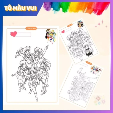 Sách tô màu Sailor Moon 20 trang cực đẹp - Đồ chơi giáo dục sáng tạo cho bé gái 6