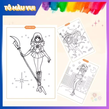 Sách tô màu Sailor Moon 20 trang cực đẹp - Đồ chơi giáo dục sáng tạo cho bé gái 7