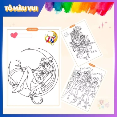 Sách tô màu Sailor Moon 20 trang cực đẹp - Đồ chơi giáo dục sáng tạo cho bé gái 9