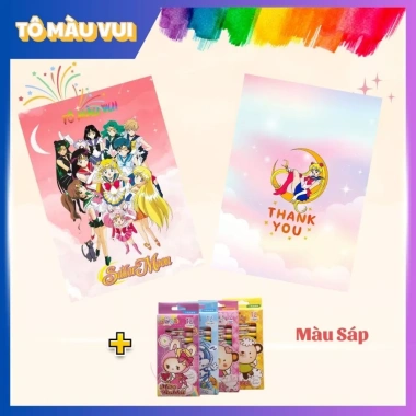Sách tô màu Sailor Moon 20 trang cực đẹp - Đồ chơi giáo dục sáng tạo cho bé gái 10