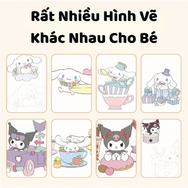 Sách Tô Màu Sanrio Kuromi Melody Cinnamoroll Pochacco - Giá 30.000, Vẽ Thỏa Sức Cho Bé 4