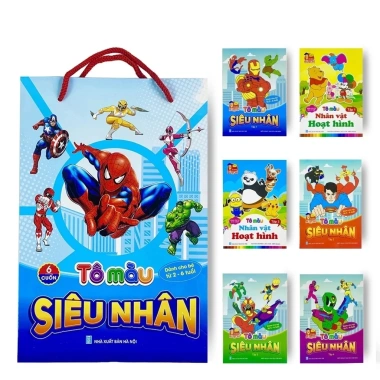 Sách Tô Màu Siêu Nhân & Công Chúa cho Bé 2-6 tuổi - Bộ 6 Cuốn Giá Ưu Đãi 36.000 VND