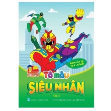 Sách Tô Màu Siêu Nhân Hoạt Hình 2-6 tuổi - Túi 6 cuốn + Sáp 12 màu, Giá 38.000₫