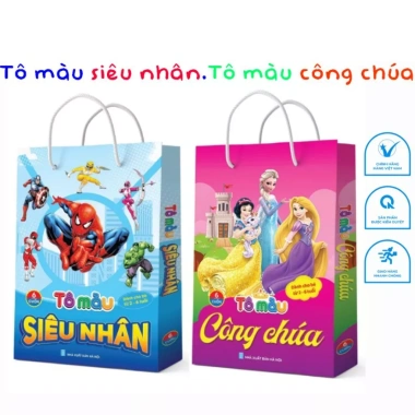 Sách tô màu Siêu Nhân và Công Chúa cho bé 2-6 tuổi - 6 cuốn, bán lẻ 36.000 VND