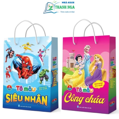 Sách tô màu Siêu Nhân và Công Chúa cho bé 2-6 tuổi - 6 cuốn, bán lẻ 36.000 VND 4 Sách tô màu Siêu Nhân và Công Chúa cho bé 2-6 tuổi - 6 cuốn, bán lẻ 36.000 VND 4