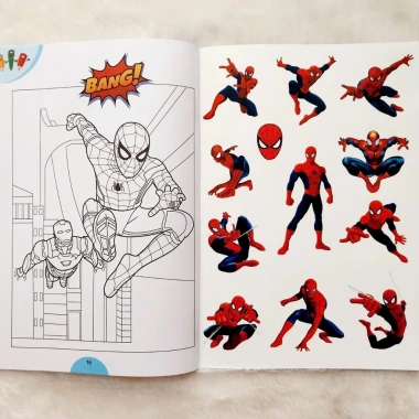 Sách tô màu Spiderr-Man kèm sticker - Quà tặng bé sáng tạo, giảm giá 14.700 VND