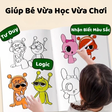 Sách tô màu Sprunki Incredibox Nhân vật Simon Raddy Jevin, giá 30.000 VND