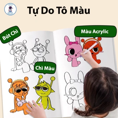 Sách Tô Màu Sprunki Kuromi Tung Tung Tung - Nhiều Chủ Đề Giấy Cao Cấp Giá 30.000