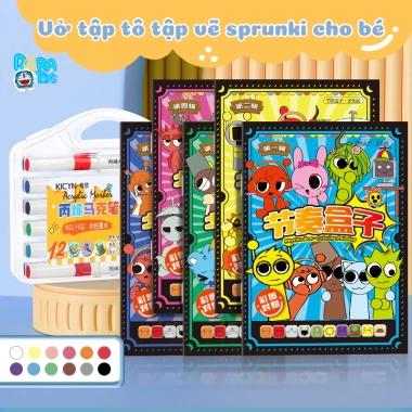 Sách Tô Màu Sprunki Ngộ Nghĩnh cho Trẻ 3-6 tuổi - Đồ Chơi Phát Triển Tư Duy Sáng Tạo - Giá 30.000 VND