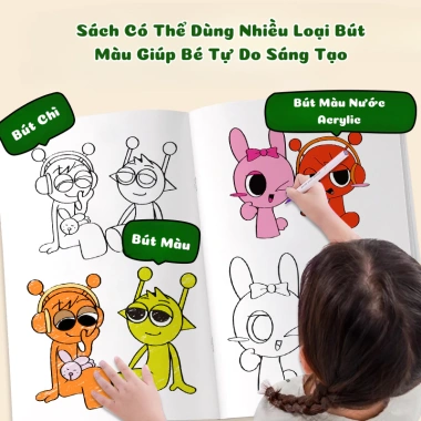 Sách Tô Màu Sprunki Ngộ Nghĩnh cho Trẻ 3-6 tuổi - Đồ Chơi Phát Triển Tư Duy Sáng Tạo - Giá 30.000 VND