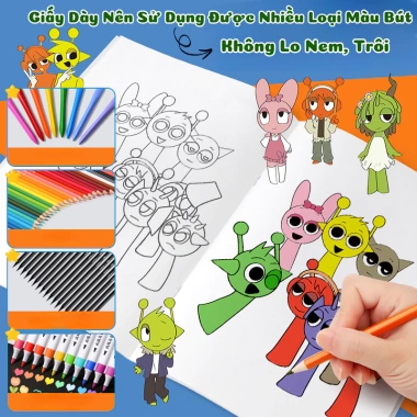 Sách Tô Màu Sprunki Ngộ Nghĩnh cho Trẻ 3-6 tuổi - Đồ Chơi Phát Triển Tư Duy Sáng Tạo - Giá 30.000 VND