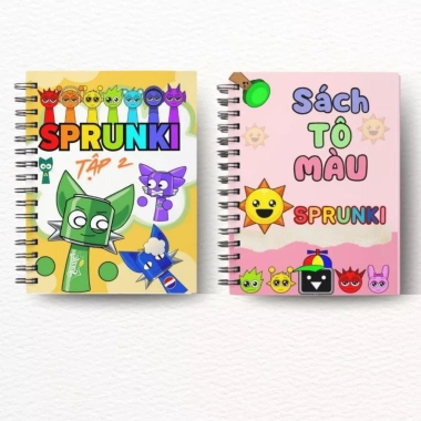 Sách tô Màu Sprunki Tập 1 & 2 - Vở Tô Thông Minh, Nhiều Nhân Vật Yêu Thích, Giá Ưu Đãi 33.600 VND