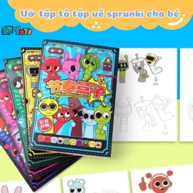 Sách Tô Màu Sprunki Trẻ 3-6 Tuổi Phát Triển Tư Duy Sáng Tạo Giá 28.000₫