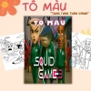 Sách tô màu Tung Tung Tung Sahur Squid Game 3 cho bé - giấy dày không lem, sáng tạo