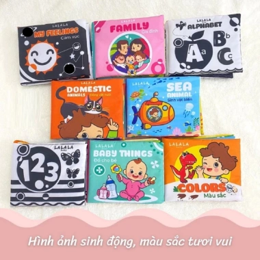 Sách Vải Bé Sơ Sinh An Toàn 8 Mặt Sột Soạt - Phát Triển Đa Giác Quan, Giá 35.000đ 3 Sách Vải Bé Sơ Sinh An Toàn 8 Mặt Sột Soạt - Phát Triển Đa Giác Quan, Giá 35.000đ 3
