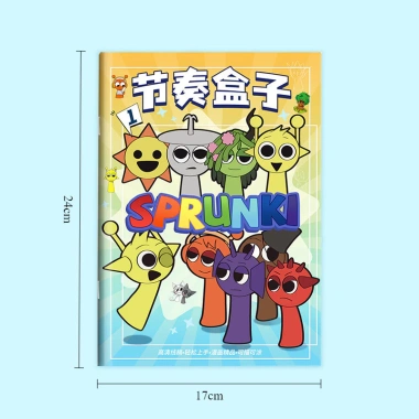 Sách viết tay Sprunki, bộ giấy nến vẽ trẻ em, sách vẽ đường và phác thảo, giá ưu đãi 34,729₫