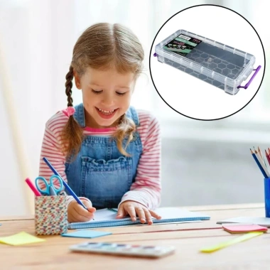 SADYUELE Hộp Đựng Bút Chì Trong Suốt - Thiết Thực, Dễ Sắp Xếp Cho Trường Học - Giá 66.368₫ 4