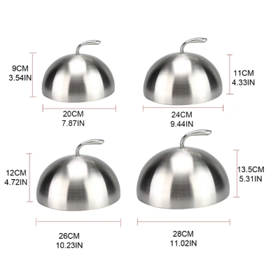 Sadyuele Vỏ bít tết thép không gỉ 20-28cm Teppanyaki Dome Nắp đậy bát đĩa 279.500 VND
