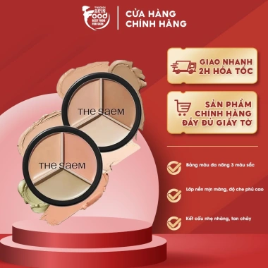 Saem Cover Perfection Triple Pot Concealer SPF28 PA+ 4.5g Triệt Sắc Giá 250k Saem Cover Perfection Triple Pot Concealer SPF28 PA+ 4.5g Triệt Sắc Giá 250k