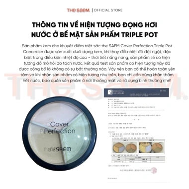 Saem Cover Perfection Triple Pot Concealer SPF28 PA+ 4.5g Triệt Sắc Giá 250k 2 Saem Cover Perfection Triple Pot Concealer SPF28 PA+ 4.5g Triệt Sắc Giá 250k 2
