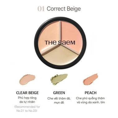 Saem Cover Perfection Triple Pot Concealer SPF28 PA+ 4.5g Triệt Sắc Giá 250k 5 Saem Cover Perfection Triple Pot Concealer SPF28 PA+ 4.5g Triệt Sắc Giá 250k 5