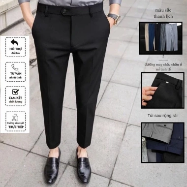 SALE 30% Quần Tây Nam Cotton 2 Da Co Giãn, Mềm Mại, Thoải Mái Khi Vận Động