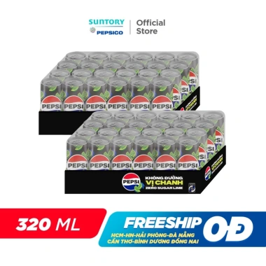 SALE 3.3: 2 Thùng 24 Lon Pepsi Vị Chanh Không Calo Không Đường - Chỉ 450.000₫