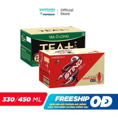 Sale 3.3 Combo Thùng 24 Chai Sting Dâu 330ml + Thùng 24 Chai Tea+ 450ml - 468.000 VND