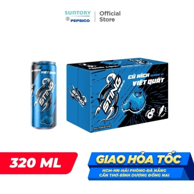 SALE 3.3 - Lốc 6 lon Nước tăng lực Sting Xanh Vị Việt Quất 320ml Giá chỉ 67.000đ 3