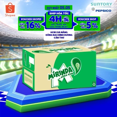 SALE 3.3 Thùng 24 chai Mirinda Soda Kem 390ml Nước giải khát có gaz, chỉ 172.000₫