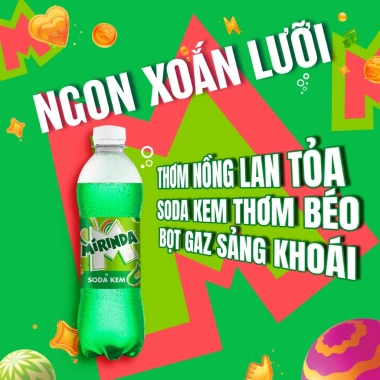 SALE 3.3 Thùng 24 chai Mirinda Soda Kem 390ml Nước giải khát có gaz, chỉ 172.000₫